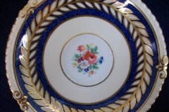 AYNSLEY 7848 MOTTLED BLUE, FLORAL CENTER- CUP & SAUCER   .....   http://jaapiesfinechinastore.com
