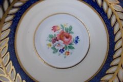 AYNSLEY 7848 MOTTLED BLUE, FLORAL CENTER- CUP & SAUCER   .....   http://jaapiesfinechinastore.com