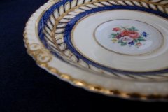 AYNSLEY 7848 MOTTLED BLUE, FLORAL CENTER- CUP & SAUCER   .....   http://jaapiesfinechinastore.com