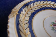 AYNSLEY 7848 MOTTLED BLUE, FLORAL CENTER- CUP & SAUCER   .....   http://jaapiesfinechinastore.com