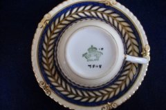 AYNSLEY 7848 MOTTLED BLUE, FLORAL CENTER- CUP & SAUCER   .....   http://jaapiesfinechinastore.com