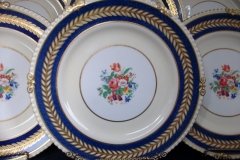 AYNSLEY 7848 MOTTLED BLUE, FLORAL CENTER- DINNER PLATE   .....   http://jaapiesfinechinastore.com