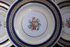 AYNSLEY 7848 MOTTLED BLUE, FLORAL CENTER- DINNER PLATE   .....   http://jaapiesfinechinastore.com