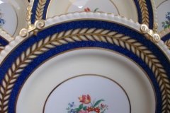 AYNSLEY 7848 MOTTLED BLUE, FLORAL CENTER- DINNER PLATE   .....   http://jaapiesfinechinastore.com