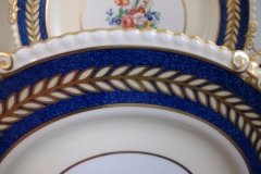 AYNSLEY 7848 MOTTLED BLUE, FLORAL CENTER- DINNER PLATE   .....   http://jaapiesfinechinastore.com