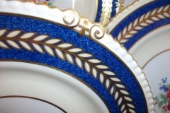 AYNSLEY 7848 MOTTLED BLUE, FLORAL CENTER- DINNER PLATE   .....   http://jaapiesfinechinastore.com