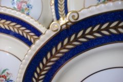 AYNSLEY 7848 MOTTLED BLUE, FLORAL CENTER- DINNER PLATE   .....   http://jaapiesfinechinastore.com