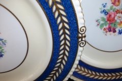 AYNSLEY 7848 MOTTLED BLUE, FLORAL CENTER- DINNER PLATE   .....   http://jaapiesfinechinastore.com