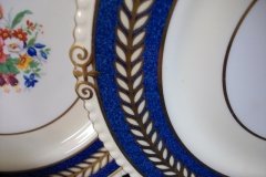 AYNSLEY 7848 MOTTLED BLUE, FLORAL CENTER- DINNER PLATE   .....   http://jaapiesfinechinastore.com