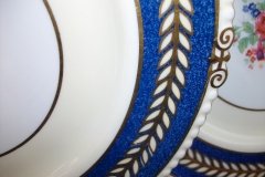 AYNSLEY 7848 MOTTLED BLUE, FLORAL CENTER- DINNER PLATE   .....   http://jaapiesfinechinastore.com
