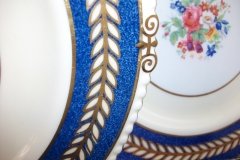 AYNSLEY 7848 MOTTLED BLUE, FLORAL CENTER- DINNER PLATE   .....   http://jaapiesfinechinastore.com