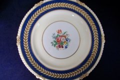 AYNSLEY 7848 MOTTLED BLUE, FLORAL CENTER- DINNER PLATE   .....   http://jaapiesfinechinastore.com