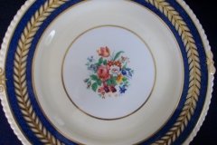 AYNSLEY 7848 MOTTLED BLUE, FLORAL CENTER- DINNER PLATE   .....   http://jaapiesfinechinastore.com