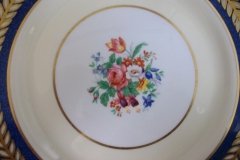 AYNSLEY 7848 MOTTLED BLUE, FLORAL CENTER- DINNER PLATE   .....   http://jaapiesfinechinastore.com