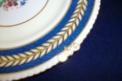AYNSLEY 7848 MOTTLED BLUE, FLORAL CENTER- DINNER PLATE   .....   http://jaapiesfinechinastore.com