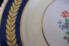AYNSLEY 7848 MOTTLED BLUE, FLORAL CENTER- DINNER PLATE   .....   http://jaapiesfinechinastore.com