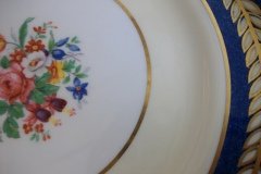 AYNSLEY 7848 MOTTLED BLUE, FLORAL CENTER- DINNER PLATE   .....   http://jaapiesfinechinastore.com