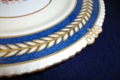 AYNSLEY 7848 MOTTLED BLUE, FLORAL CENTER- DINNER PLATE   .....   http://jaapiesfinechinastore.com