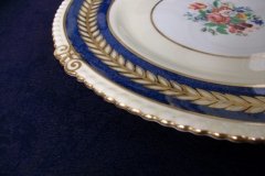 AYNSLEY 7848 MOTTLED BLUE, FLORAL CENTER- DINNER PLATE   .....   http://jaapiesfinechinastore.com