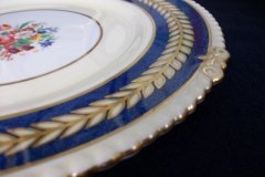 AYNSLEY 7848 MOTTLED BLUE, FLORAL CENTER- DINNER PLATE   .....   http://jaapiesfinechinastore.com