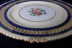 AYNSLEY 7848 MOTTLED BLUE, FLORAL CENTER- DINNER PLATE   .....   http://jaapiesfinechinastore.com