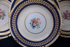 AYNSLEY 7848 MOTTLED BLUE, FLORAL CENTER- SALAD PLATE   .....   http://jaapiesfinechinastore.com