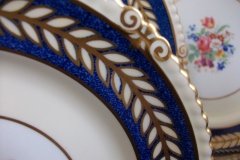 AYNSLEY 7848 MOTTLED BLUE, FLORAL CENTER- SALAD PLATE   .....   http://jaapiesfinechinastore.com