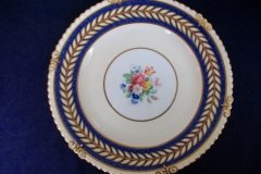 AYNSLEY 7848 MOTTLED BLUE, FLORAL CENTER- SALAD PLATE   .....   http://jaapiesfinechinastore.com