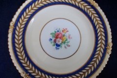 AYNSLEY 7848 MOTTLED BLUE, FLORAL CENTER- SALAD PLATE   .....   http://jaapiesfinechinastore.com