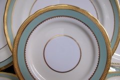 AYNSLEY #7963 BLUE-GRAY, CREAM & WHITE- ENCRUSTED GILT -  BREAD & BUTTER PLATE   .....   http://jaapiesfinechinastore.com