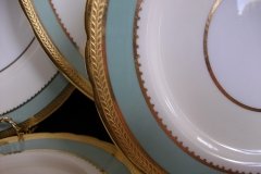 AYNSLEY #7963 BLUE-GRAY, CREAM & WHITE- ENCRUSTED GILT -  BREAD & BUTTER PLATE   .....   http://jaapiesfinechinastore.com