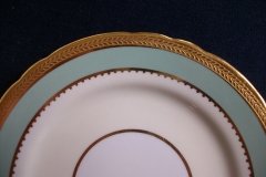AYNSLEY #7963 BLUE-GRAY, CREAM & WHITE- ENCRUSTED GILT -  BREAD & BUTTER PLATE   .....   http://jaapiesfinechinastore.com