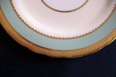 AYNSLEY #7963 BLUE-GRAY, CREAM & WHITE- ENCRUSTED GILT -  BREAD & BUTTER PLATE   .....   http://jaapiesfinechinastore.com