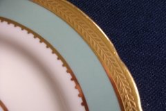AYNSLEY #7963 BLUE-GRAY, CREAM & WHITE- ENCRUSTED GILT -  BREAD & BUTTER PLATE   .....   http://jaapiesfinechinastore.com