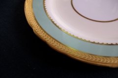 AYNSLEY #7963 BLUE-GRAY, CREAM & WHITE- ENCRUSTED GILT -  BREAD & BUTTER PLATE   .....   http://jaapiesfinechinastore.com