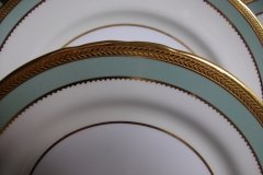 AYNSLEY #7963 BLUE-GRAY, CREAM & WHITE- ENCRUSTED GILT -  SALAD PLATE   .....   http://jaapiesfinechinastore.com