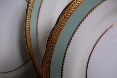 AYNSLEY #7963 BLUE-GRAY, CREAM & WHITE- ENCRUSTED GILT -  SALAD PLATE   .....   http://jaapiesfinechinastore.com