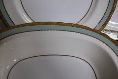 AYNSLEY #7963 BLUE-GRAY, CREAM & WHITE- ENCRUSTED GILT -  OVAL SERVING BOWL   .....   http://jaapiesfinechinastore.com