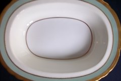 AYNSLEY #7963 BLUE-GRAY, CREAM & WHITE- ENCRUSTED GILT -  OVAL SERVING BOWL   .....   http://jaapiesfinechinastore.com