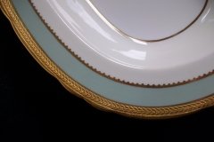 AYNSLEY #7963 BLUE-GRAY, CREAM & WHITE- ENCRUSTED GILT -  OVAL SERVING BOWL   .....   http://jaapiesfinechinastore.com