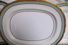 AYNSLEY #7963 BLUE-GRAY, CREAM & WHITE- ENCRUSTED GILT -   SERVING  PLATTER  13  1/4"  .....   http://jaapiesfinechinastore.com