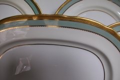 AYNSLEY #7963 BLUE-GRAY, CREAM & WHITE- ENCRUSTED GILT -   SERVING  PLATTER  13  1/4"  .....   http://jaapiesfinechinastore.com