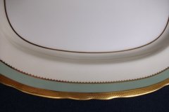 AYNSLEY #7963 BLUE-GRAY, CREAM & WHITE- ENCRUSTED GILT -   SERVING  PLATTER  13  1/4"  .....   http://jaapiesfinechinastore.com
