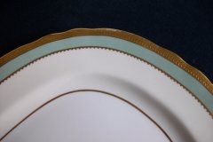AYNSLEY #7963 BLUE-GRAY, CREAM & WHITE- ENCRUSTED GILT -   SERVING  PLATTER  13  1/4"  .....   http://jaapiesfinechinastore.com
