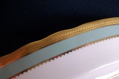 AYNSLEY #7963 BLUE-GRAY, CREAM & WHITE- ENCRUSTED GILT -   SERVING  PLATTER  13  1/4"  .....   http://jaapiesfinechinastore.com