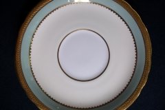 AYNSLEY #7963 BLUE-GRAY, CREAM & WHITE- ENCRUSTED GILT -  SOUP BOWL & SAUCER   .....   http://jaapiesfinechinastore.com