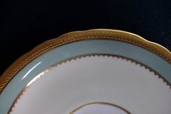 AYNSLEY #7963 BLUE-GRAY, CREAM & WHITE- ENCRUSTED GILT -  SOUP BOWL & SAUCER   .....   http://jaapiesfinechinastore.com