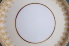 AYNSLEY AQUA BLUE #7611- FILIGREE, GOLD SCROLLS-  BREAD & BUTTER PLATE    .....   http://jaapiesfinechinastore.com