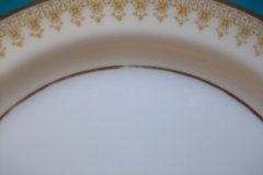 AYNSLEY AQUA BLUE #7611- FILIGREE, GOLD SCROLLS-  DINNER PLATE    .....   http://jaapiesfinechinastore.com