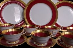 AYNSLEY BUCKINGHAM MAROON-  CUP & SAUCER   .....   http://jaapiesfinechinastore.com